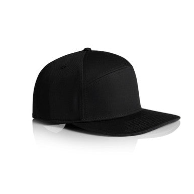 Stock 7-Panel Cap | 1184 | 1184 - BLACK - SIDE - SKU:1184