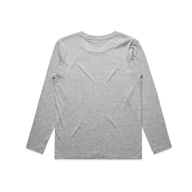Youth Staple L/S Tee | 3008 | 3008 - GREY MARLE - BACK - SKU:3008