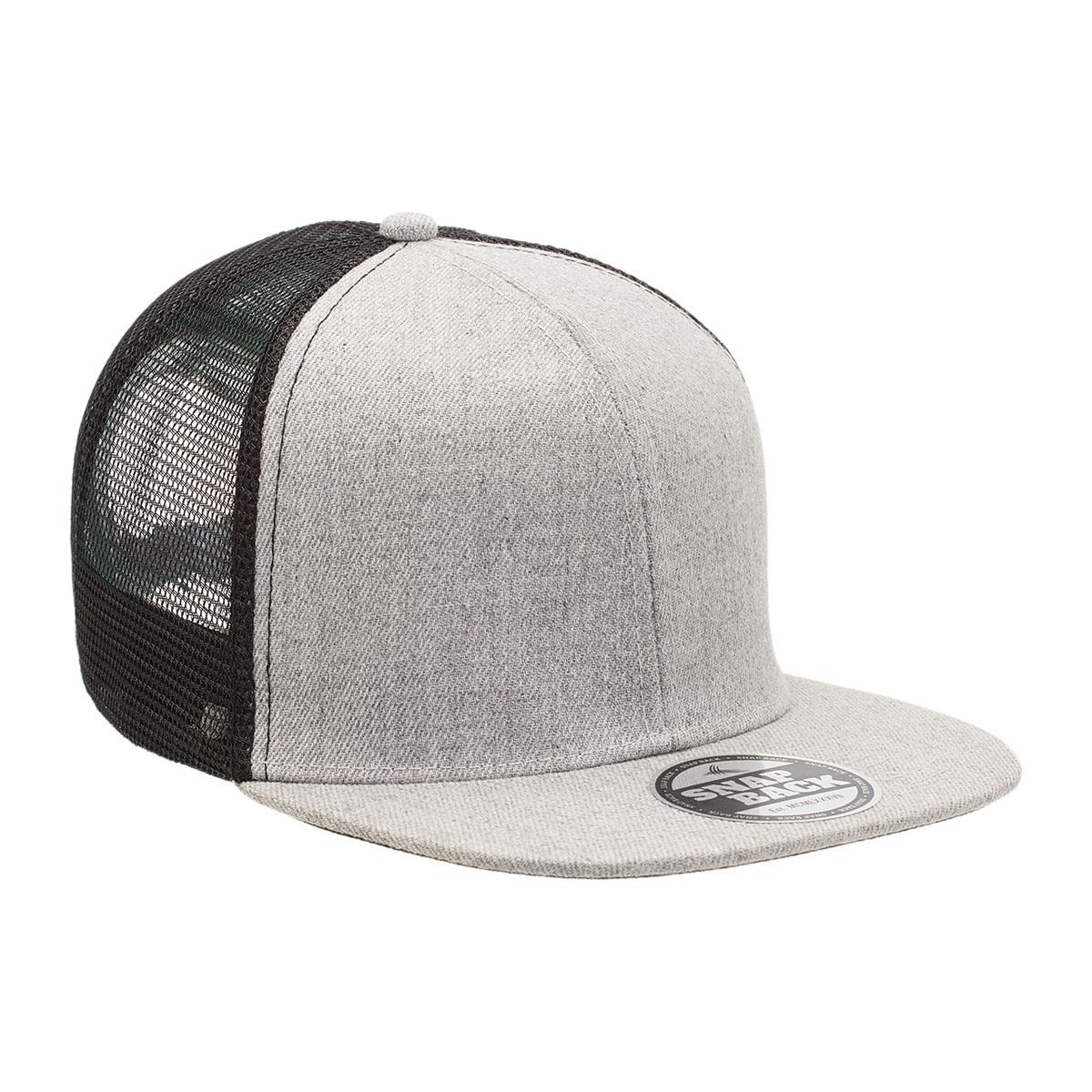 Heathered Flat Peak Trucker - Grey Heather - 4396-GYH.BL_-_Image_12.jpg