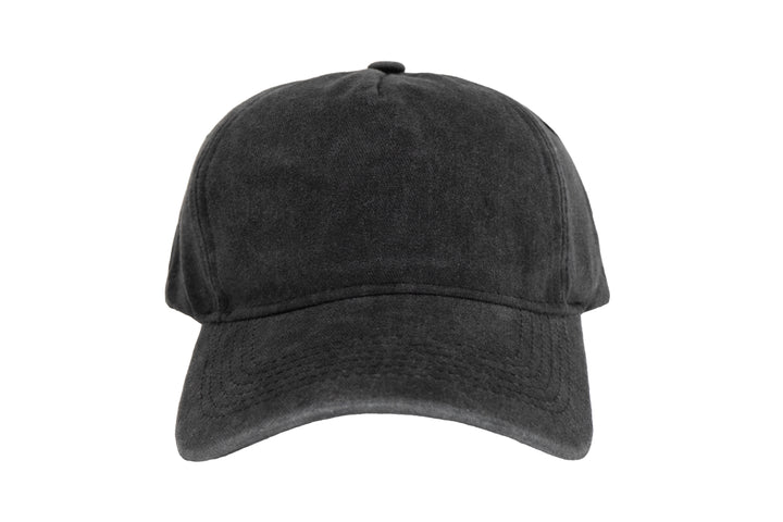 Acid Wash Black 5 Panel Dad Cap